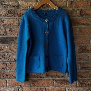 TABI | Classic Green Blue Cardigan Sweater with Crew Neck Knit Cardigan